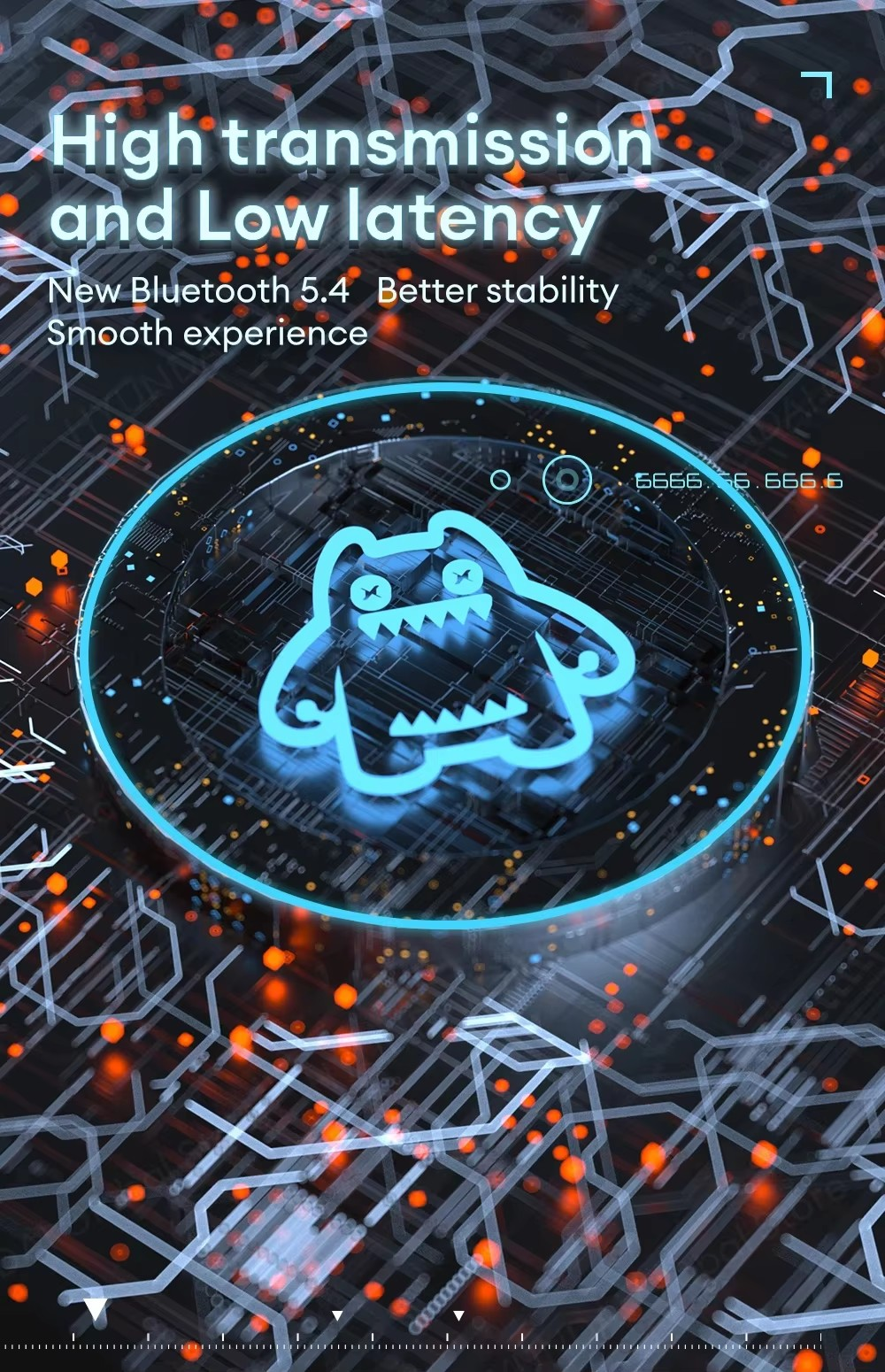 ZOMBIESCAT Bluetooth Wireless RGB Light ANC Earbuds