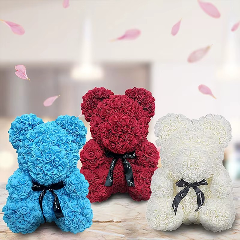 Eternal Rose Teddy Bear Gift (40cm)