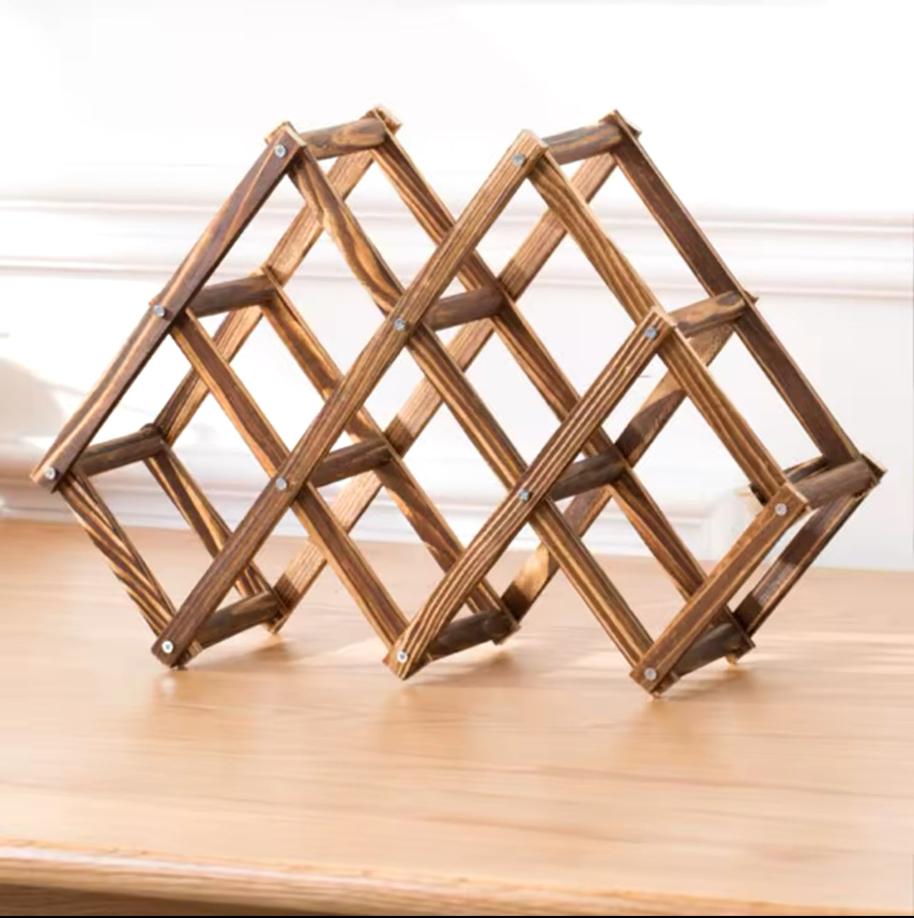 Pine Wood Stackable and Foldable Wine Rack