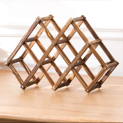 Pine Wood Stackable and Foldable Wine Rack