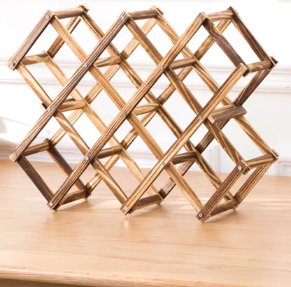 Pine Wood Stackable and Foldable Wine Rack