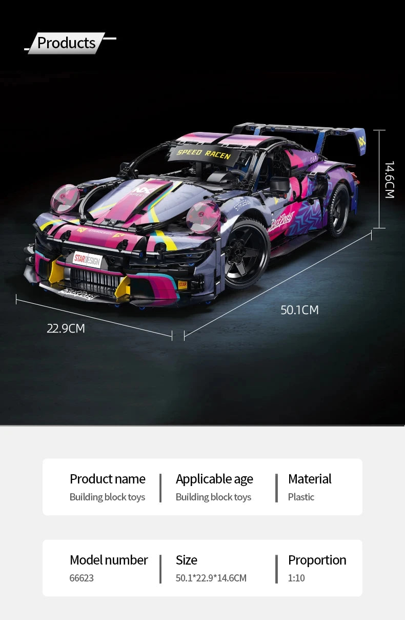 1611 Pcs Building Blocks Toy Model - 911 GT2 RS