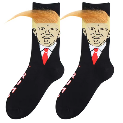 President Trump Funny 3D Hair Ugly Socks