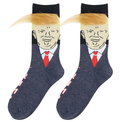 President Trump Funny 3D Hair Ugly Socks