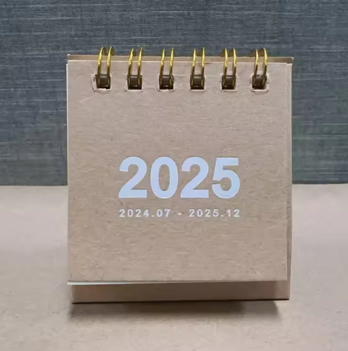 2025 Simple Solid Color Mini Desktop Calendar Planner