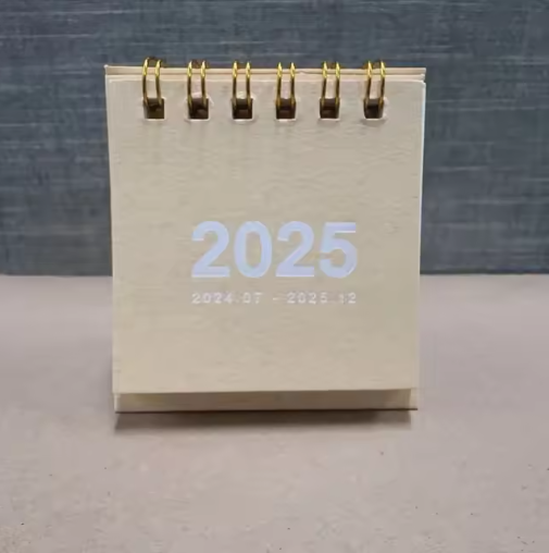 2025 Simple Solid Color Mini Desktop Calendar Planner