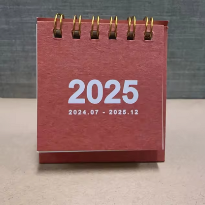 2025 Simple Solid Color Mini Desktop Calendar Planner