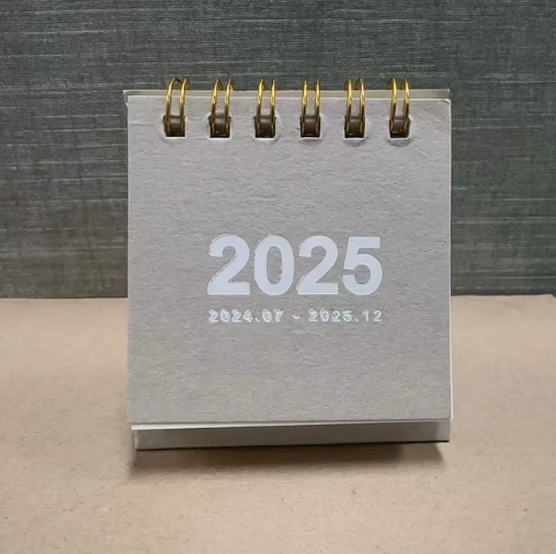 2025 Simple Solid Color Mini Desktop Calendar Planner