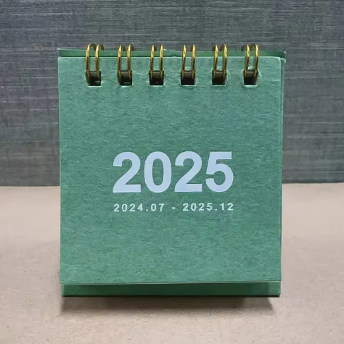 2025 Simple Solid Color Mini Desktop Calendar Planner