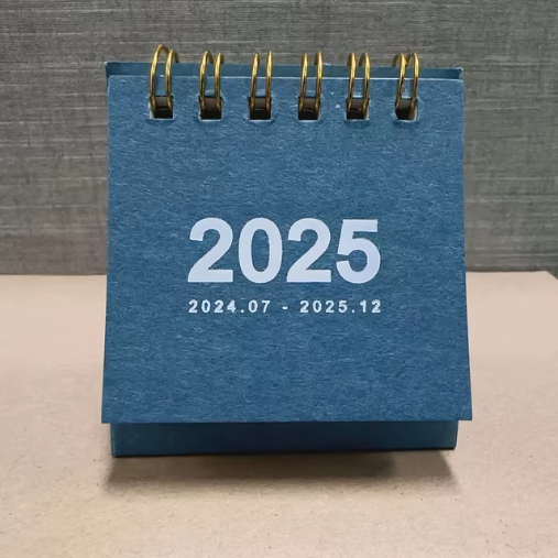 2025 Simple Solid Color Mini Desktop Calendar Planner