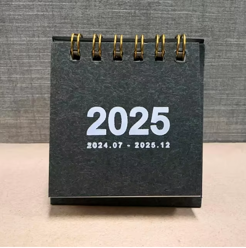 2025 Simple Solid Color Mini Desktop Calendar Planner