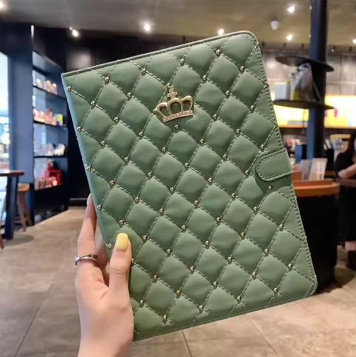 Luxury Crown Diamond Leather iPad Case