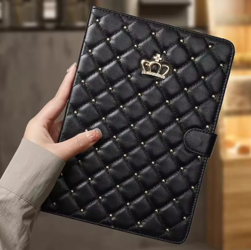 Luxury Crown Diamond Leather iPad Case