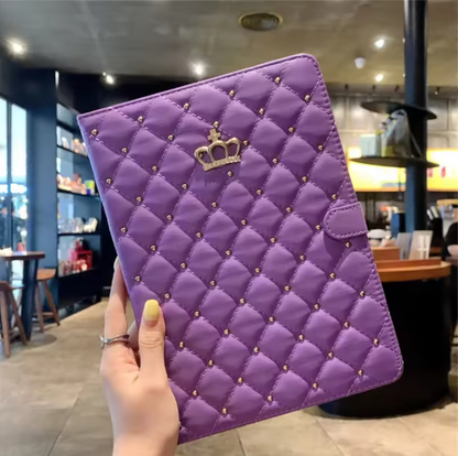 Luxury Crown Diamond Leather iPad Case