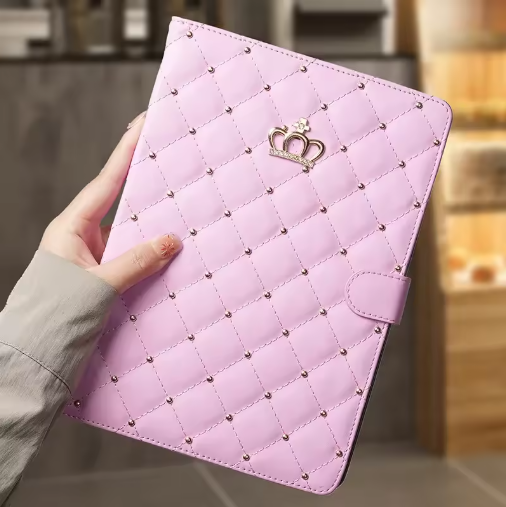 Luxury Crown Diamond Leather iPad Case