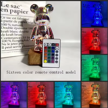 3D Bear Colorful Fireworks LED USB Night Light