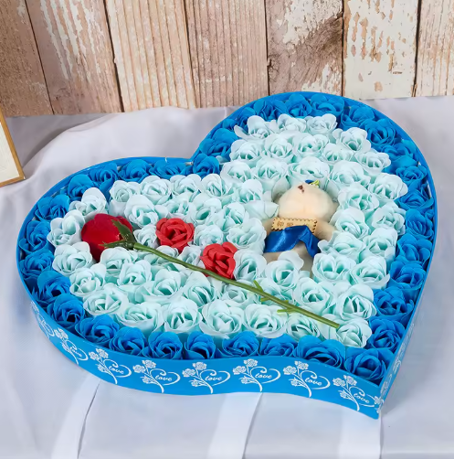 99 Roses Heart-Shaped Scented Soap Flowers Gift Box