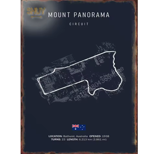 World Circuit Racetracks Metal Poster Wall Art