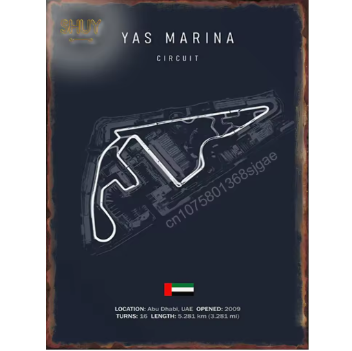 World Circuit Racetracks Metal Poster Wall Art