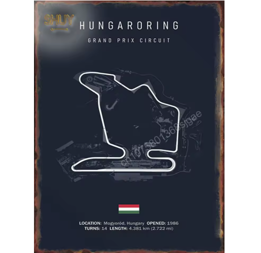World Circuit Racetracks Metal Poster Wall Art