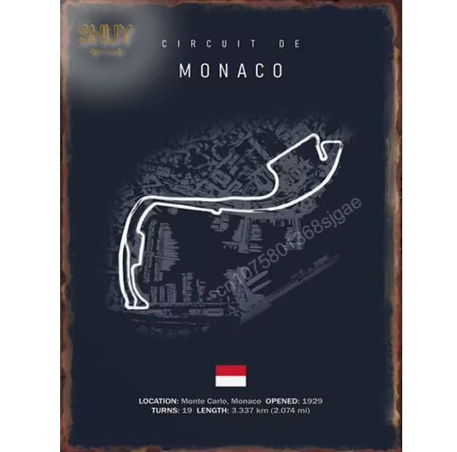 World Circuit Racetracks Metal Poster Wall Art