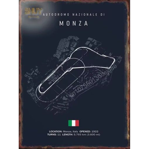 World Circuit Racetracks Metal Poster Wall Art