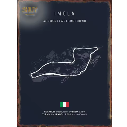 World Circuit Racetracks Metal Poster Wall Art