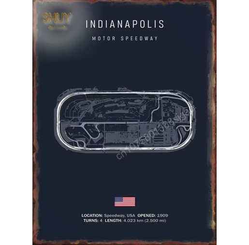 World Circuit Racetracks Metal Poster Wall Art