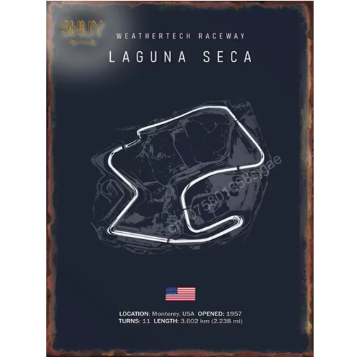 World Circuit Racetracks Metal Poster Wall Art