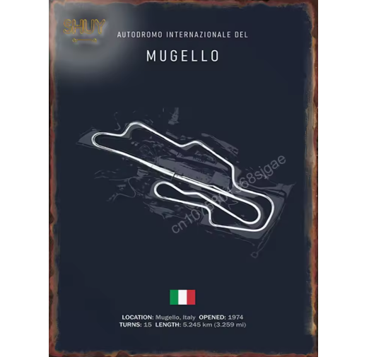 World Circuit Racetracks Metal Poster Wall Art
