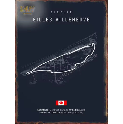 World Circuit Racetracks Metal Poster Wall Art