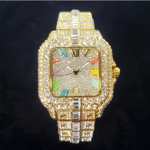 Men's Bling Diamond Iced Out Luxury Hip Hop Rapper Style Watch