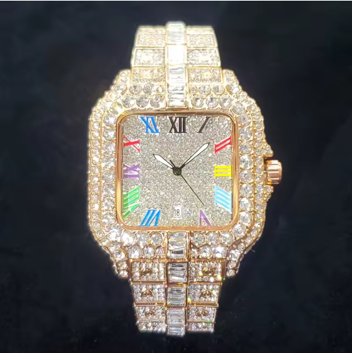 Men's Bling Diamond Iced Out Luxury Hip Hop Rapper Style Watch