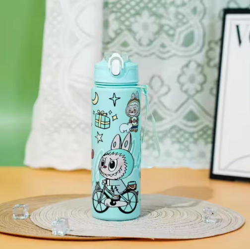 Little Monsters BPA FREE Portable Straw Water Bottle For Kids