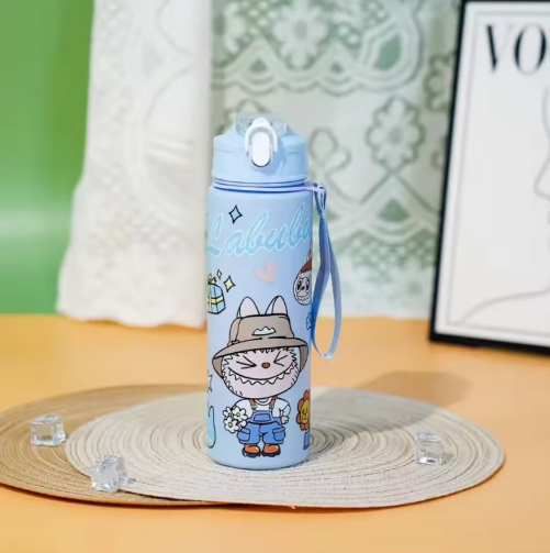 Little Monsters BPA FREE Portable Straw Water Bottle For Kids