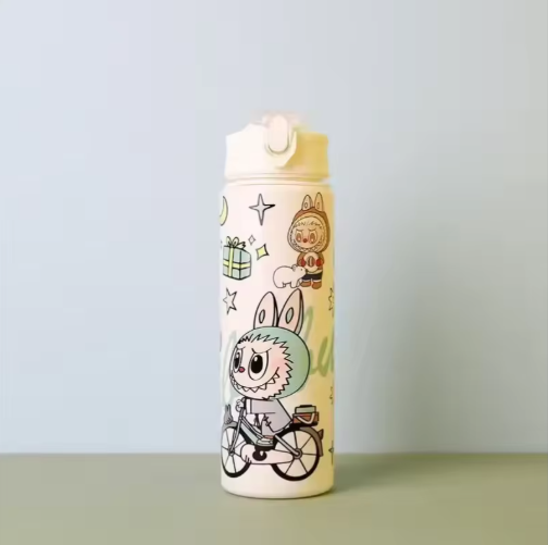 Little Monsters BPA FREE Portable Straw Water Bottle For Kids