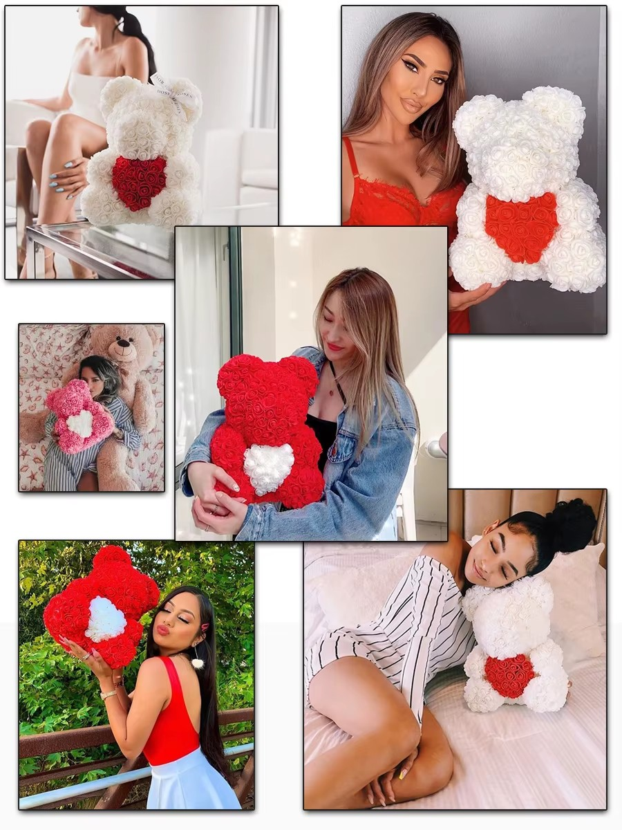 Eternal Rose Teddy Bear Gift (40cm)