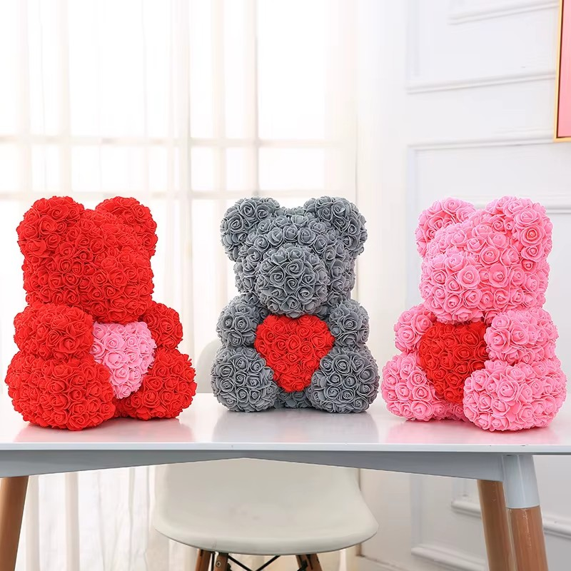 Eternal Rose Teddy Bear Gift (40cm)