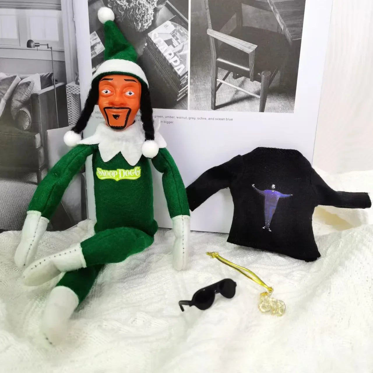 Snoop Dogg On The Stoop Christmas Elf Doll Gift