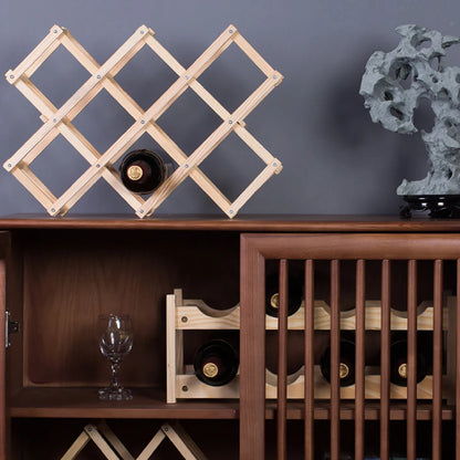 Pine Wood Stackable and Foldable Wine Rack