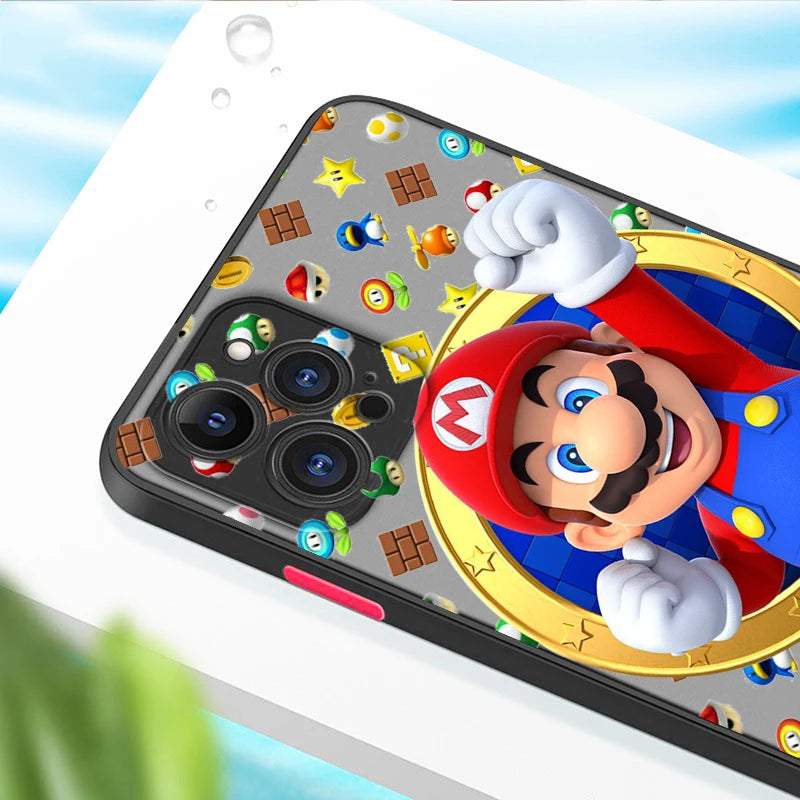 Super Mario Bros Translucent Phone Case For iPhone 13, 14, 15, 16