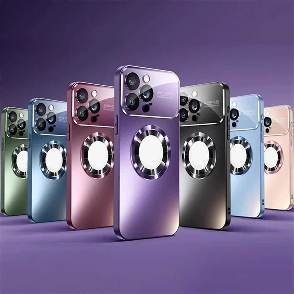 Titanium Metallic Matte MagSafe iPhone Case For 13, 14, 15, 16 Pro, Pro Max