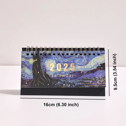 2025 Vintage Painting Desk Tabletop Flip Calendar