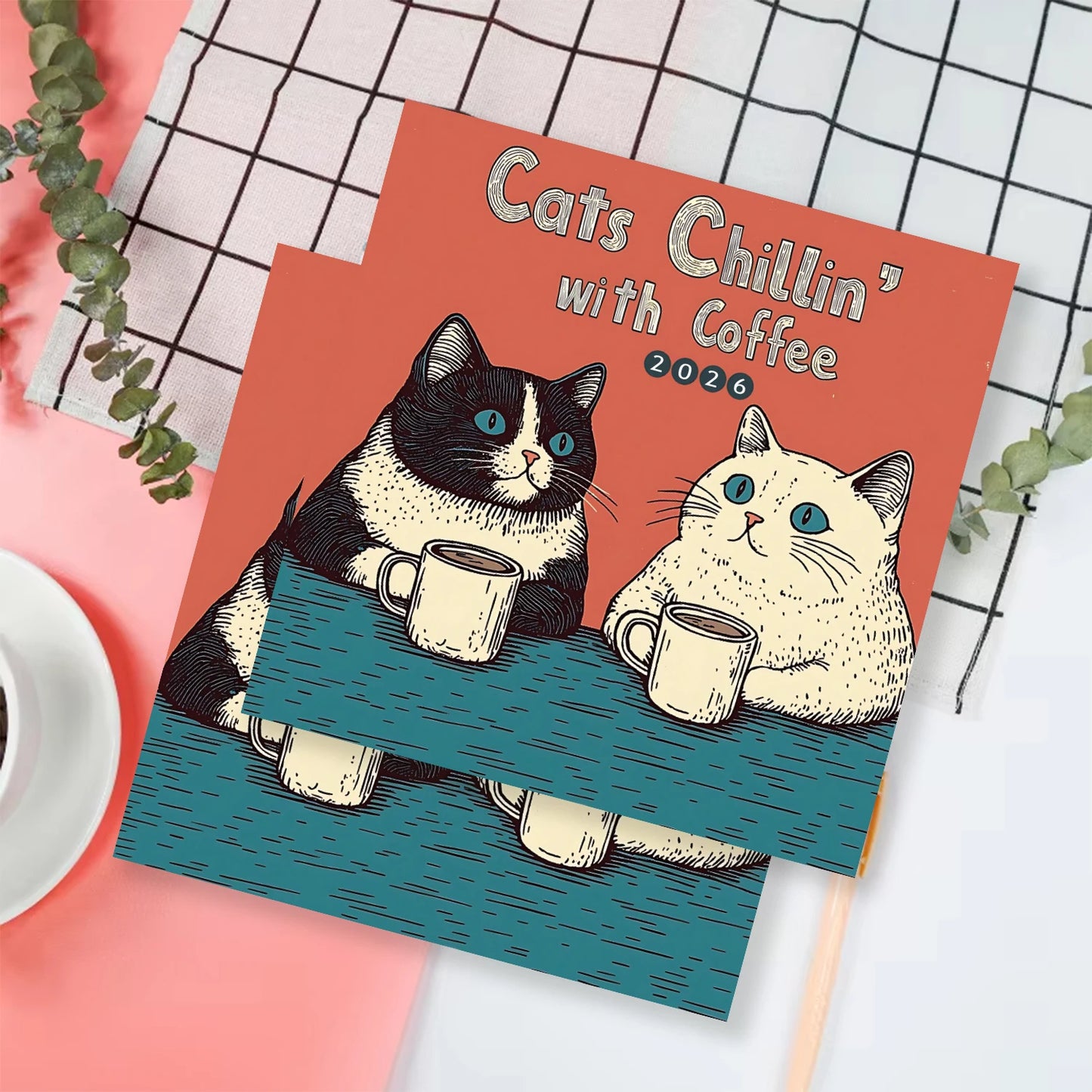 Cats Chillin' With Coffee Calendar 2026