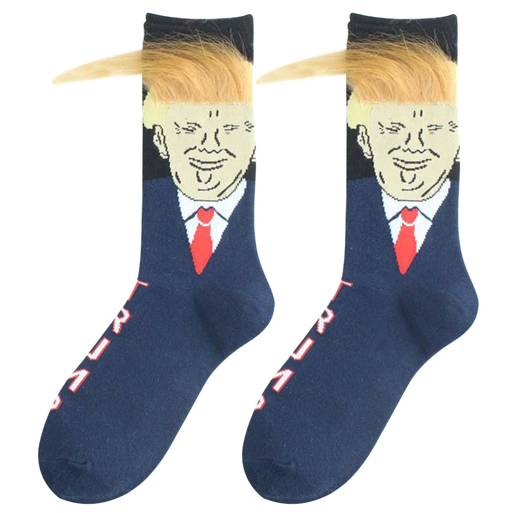 President Trump Funny 3D Hair Ugly Socks