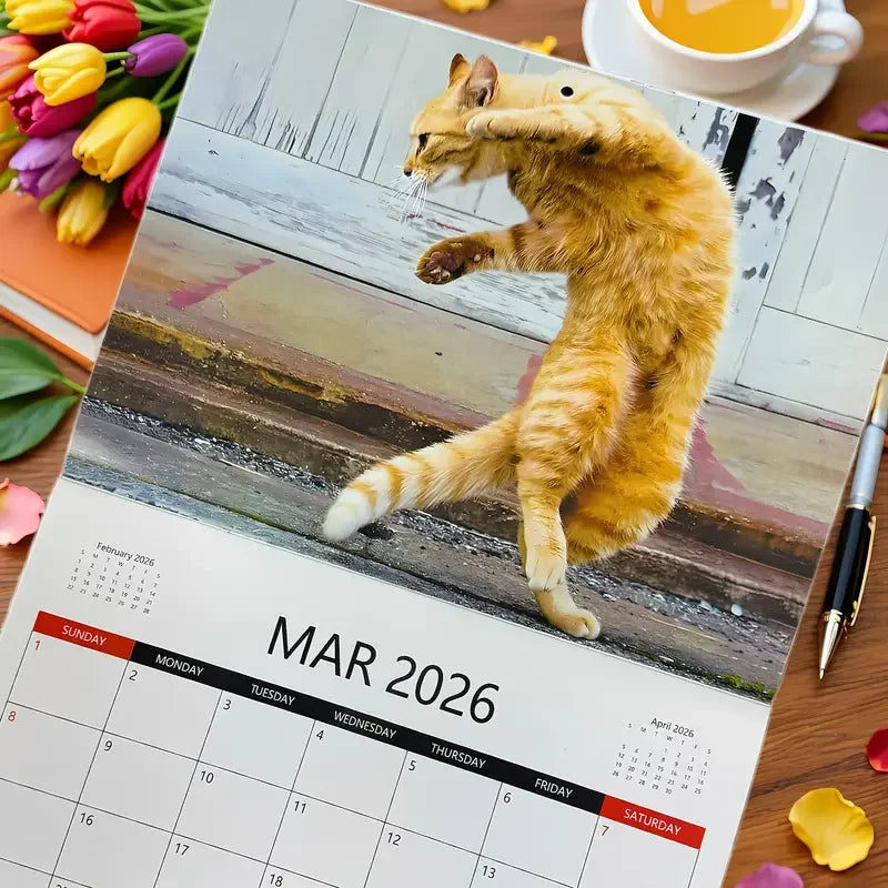 2026 Funny Kung Fu Cat Calendar
