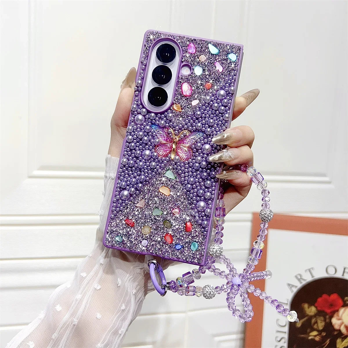 Diamond Butterfly Luxury Phone Case For Samsung Galaxy Z Fold 4, 5, 6, 7