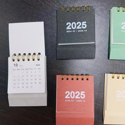 2025 Simple Solid Color Mini Desktop Calendar Planner