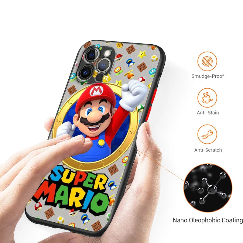Super Mario Bros Translucent Phone Case For iPhone 13, 14, 15, 16