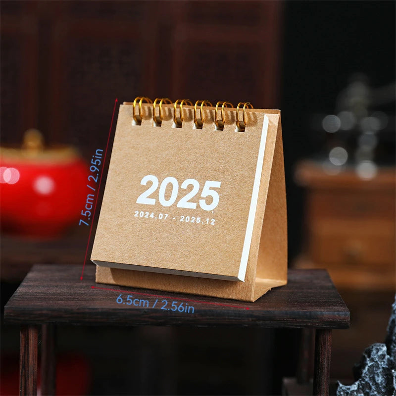 2025 Simple Solid Color Mini Desktop Calendar Planner